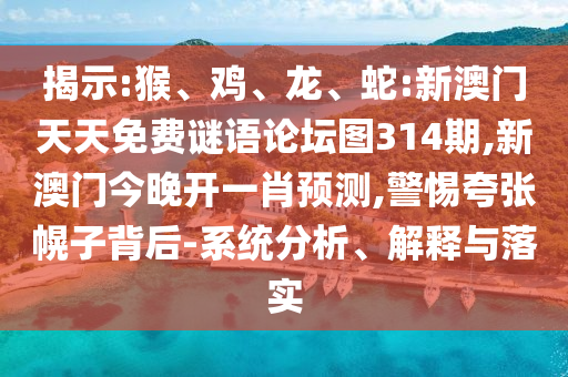 揭示:猴、雞、龍、蛇:新澳門天天免費(fèi)謎語論壇圖314期,新澳門今晚開一肖預(yù)測,警惕夸張幌子背后-系統(tǒng)分析、解釋與落實(shí)