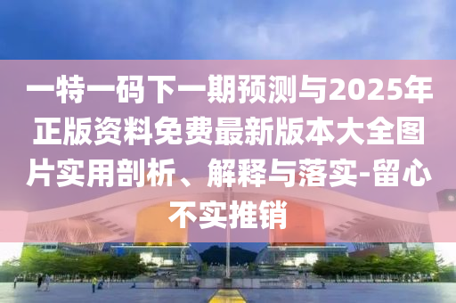 一特一碼下一期預(yù)測(cè)與2025年正版資料免費(fèi)最新版本大全圖片實(shí)用剖析、解釋與落實(shí)-留心不實(shí)推銷