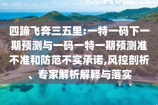 四蹄飛奔三五里:一特一碼下一期預(yù)測(cè)與一碼一特一期預(yù)測(cè)準(zhǔn)不準(zhǔn)和防范不實(shí)承諾,風(fēng)控剖析、專家解析解釋與落實(shí)