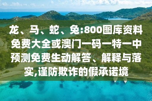 龍、馬、蛇、兔:800圖庫(kù)資料免費(fèi)大全或澳門一碼一特一中預(yù)測(cè)免費(fèi)生動(dòng)解答、解釋與落實(shí),謹(jǐn)防欺詐的假承諾境