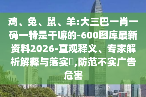 雞、兔、鼠、羊:大三巴一肖一碼一特是干嘛的-600圖庫最新資料2026-直觀釋義、專家解析解釋與落實?,防范不實廣告危害